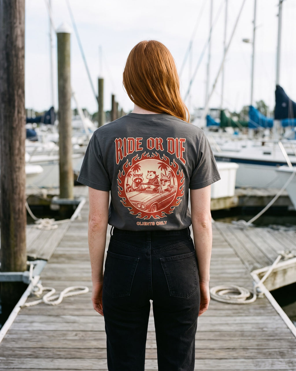 The Ride Or Die Clients Tee, worn
