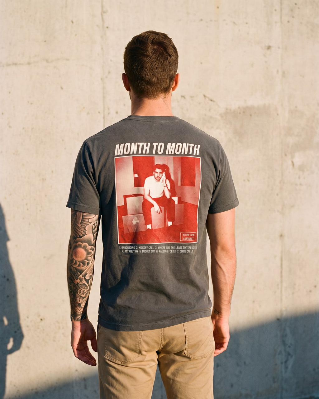 The Month To Month Album Tee, worn