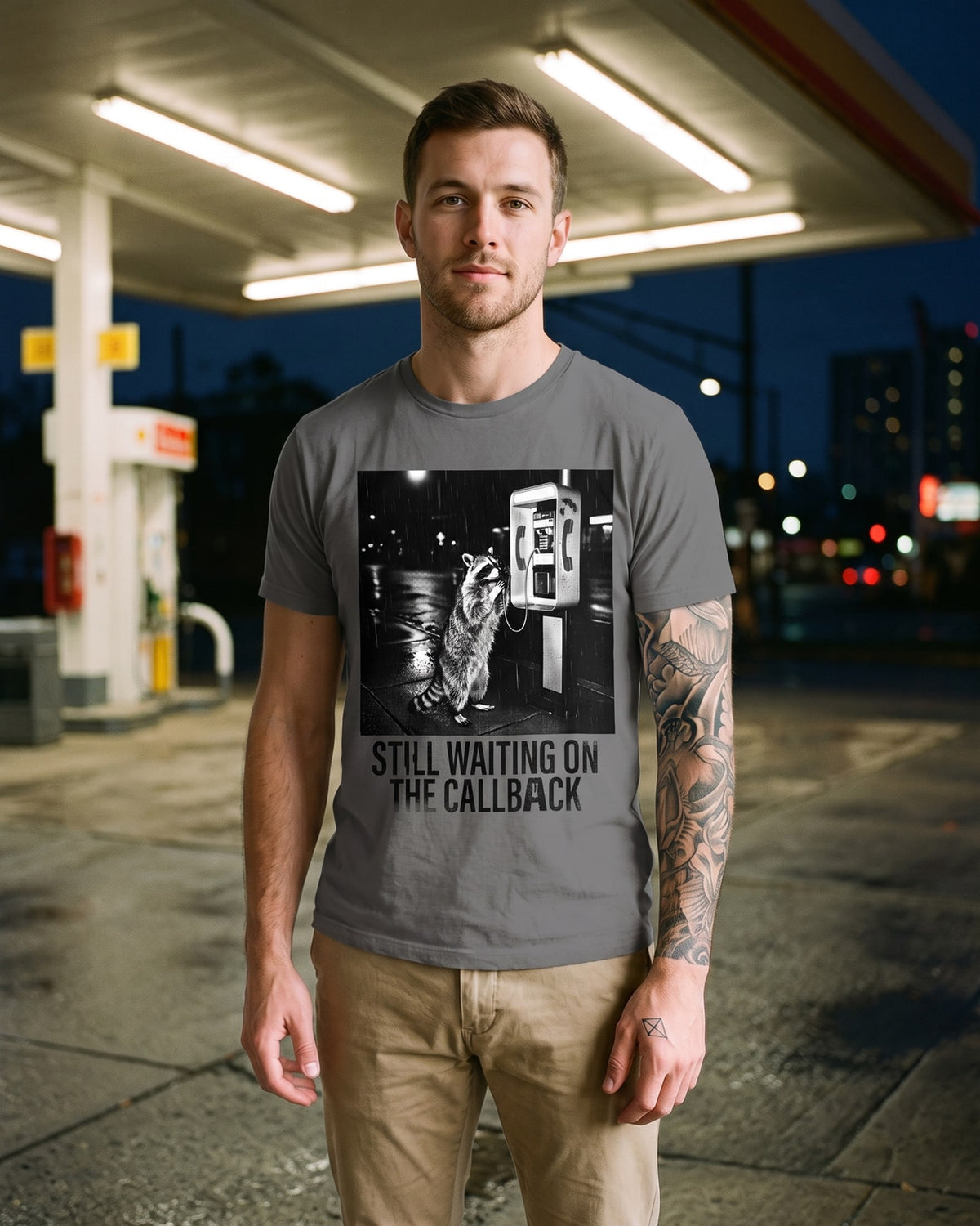 The Still Waiting On The Callback Tee, worn