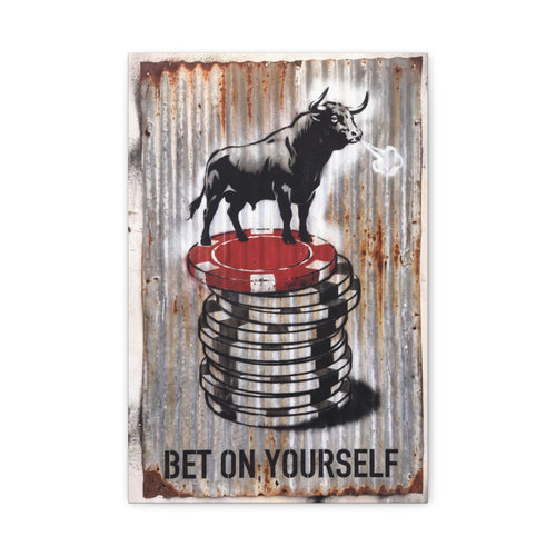 Bet On Yourself canvas, 12 in x 18 in (Vertical), front