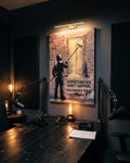 Paint The Door canvas, hanging