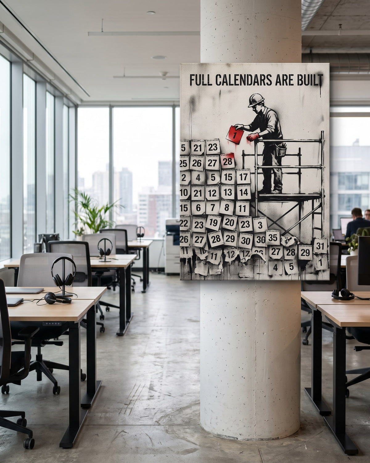 Full Calendars Are Built canvas, hanging