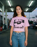 The Page Me When It Converts Crop Tee, worn