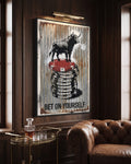Bet On Yourself canvas, hanging