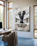 Find A Way canvas, hanging