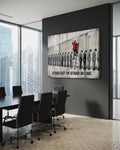 Stand Out canvas, hanging