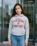 The University of Fuck Around Hoodie, worn