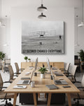 Twelve Seconds canvas, hanging