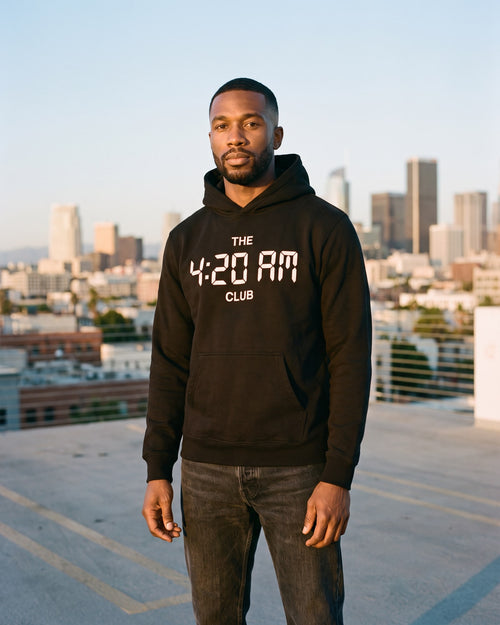 The 4:20 AM Club Hoodie, worn