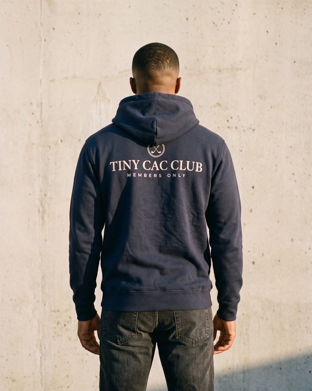 The Tiny CAC Club Hoodie, worn