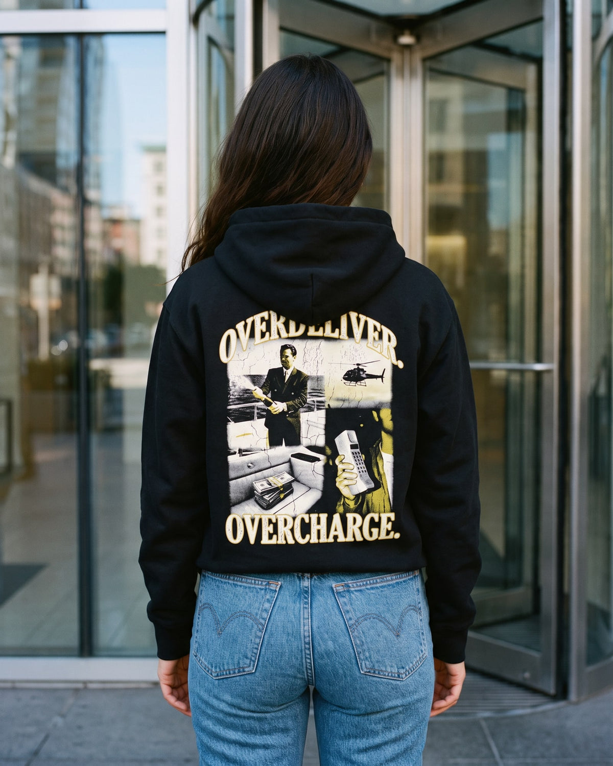 The Overdeliver Hoodie, worn