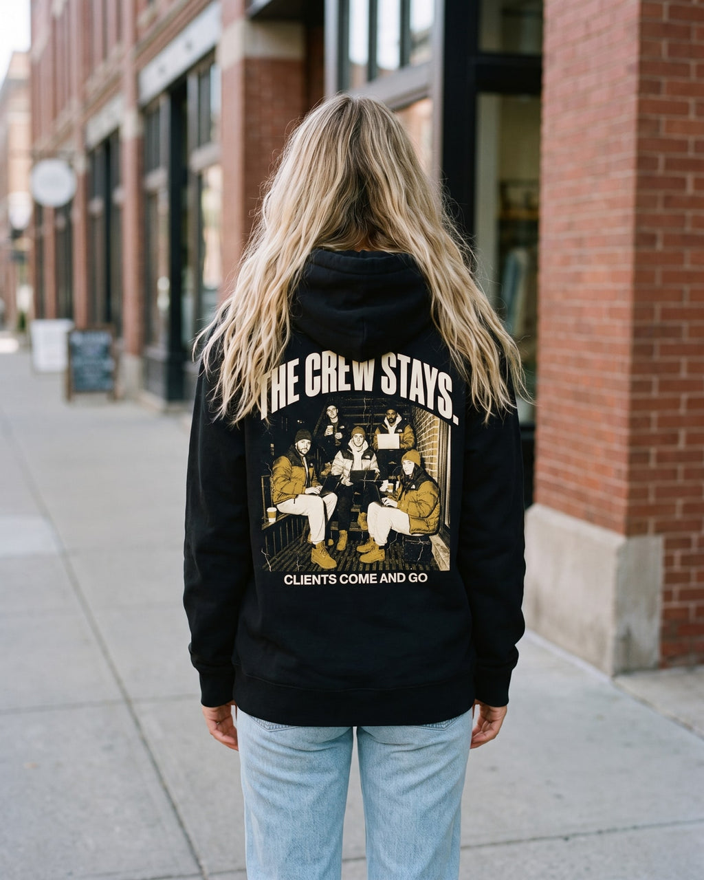 The Crew Stays Hoodie, worn