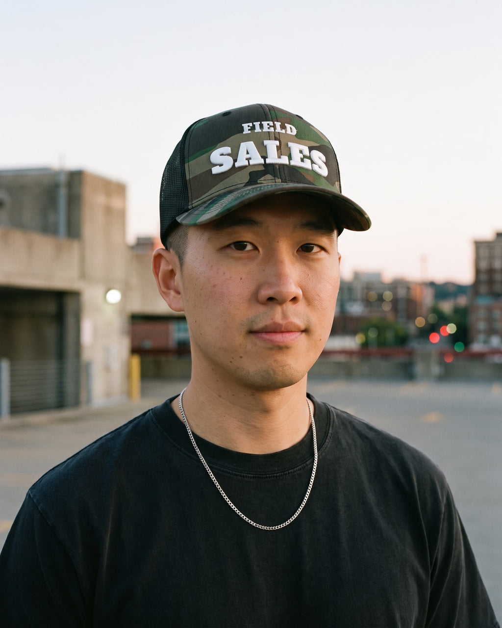 The Field Sales Trucker, worn