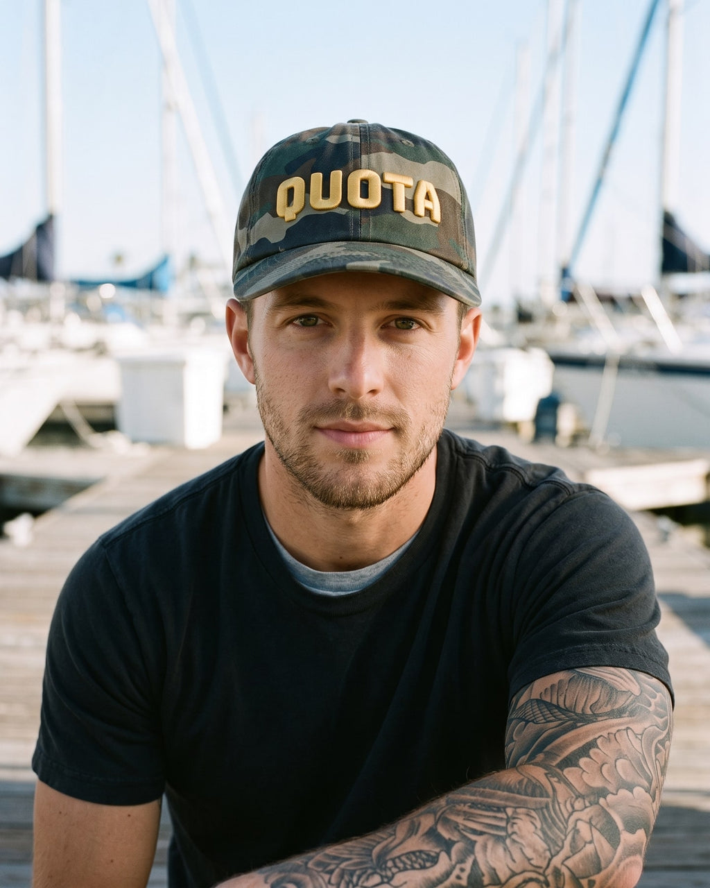The Quota Cap, worn