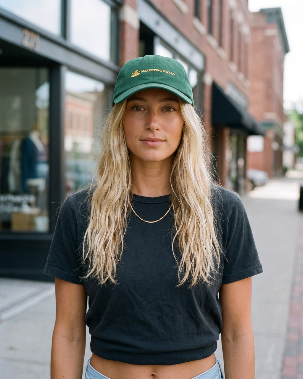 The Marketing Wizard Cap, worn