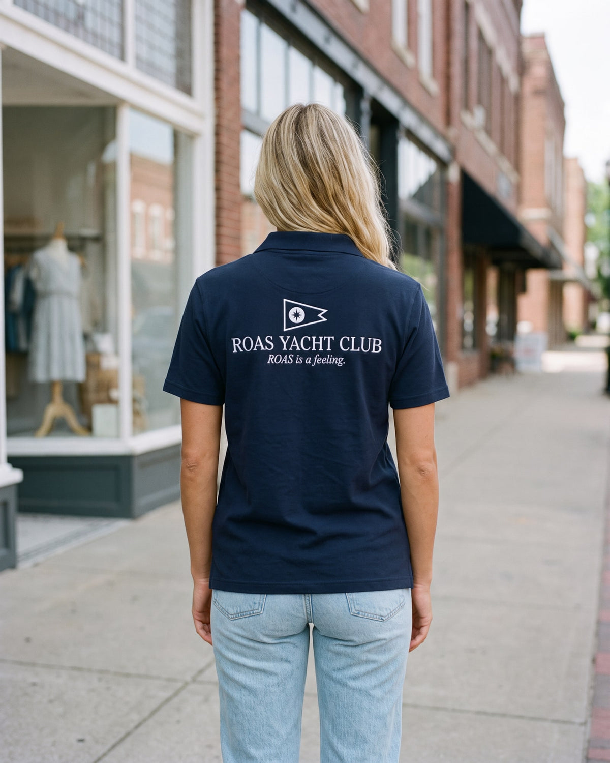 The ROAS Yacht Club Polo, worn