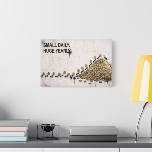 Small Daily canvas, 18 in x 12 in (Horizontal), on a wall
