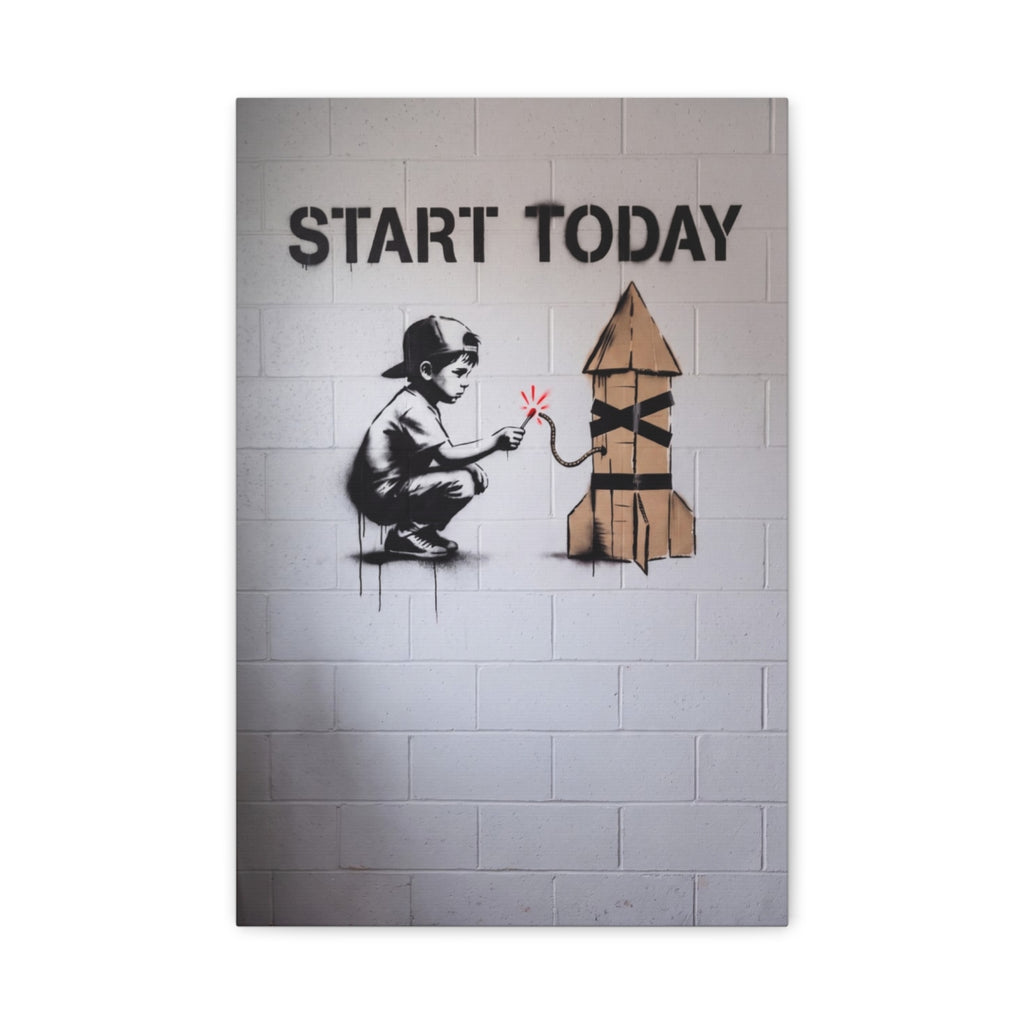 Start Today canvas, 12 in x 18 in (Vertical), front