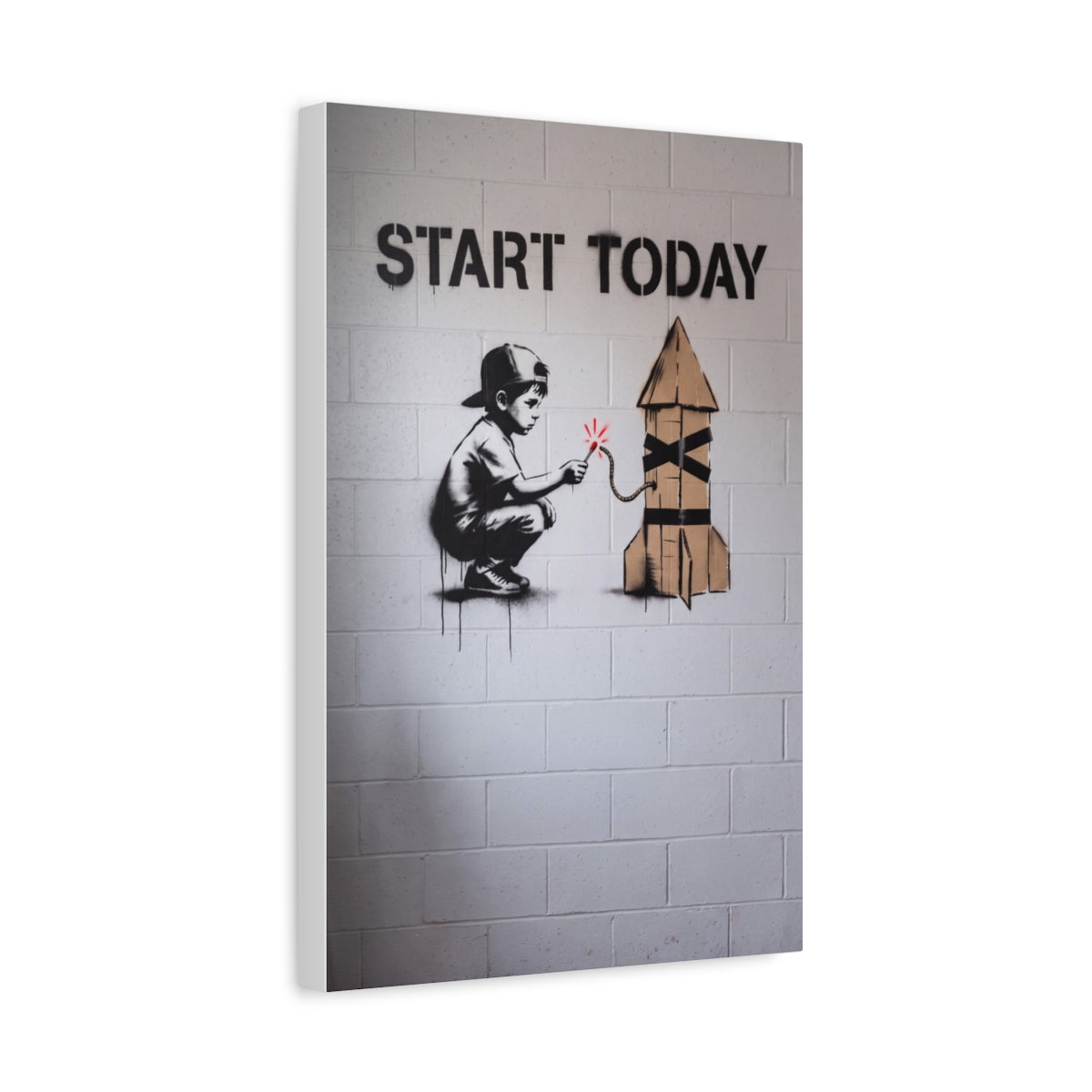 Start Today canvas, 12 in x 18 in (Vertical), side