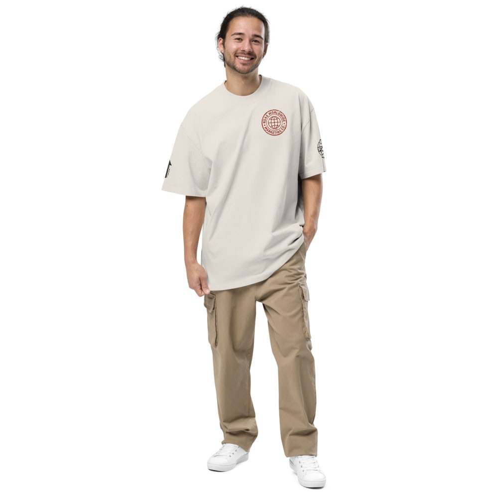 Worldwide Stamp Tee, on body, front