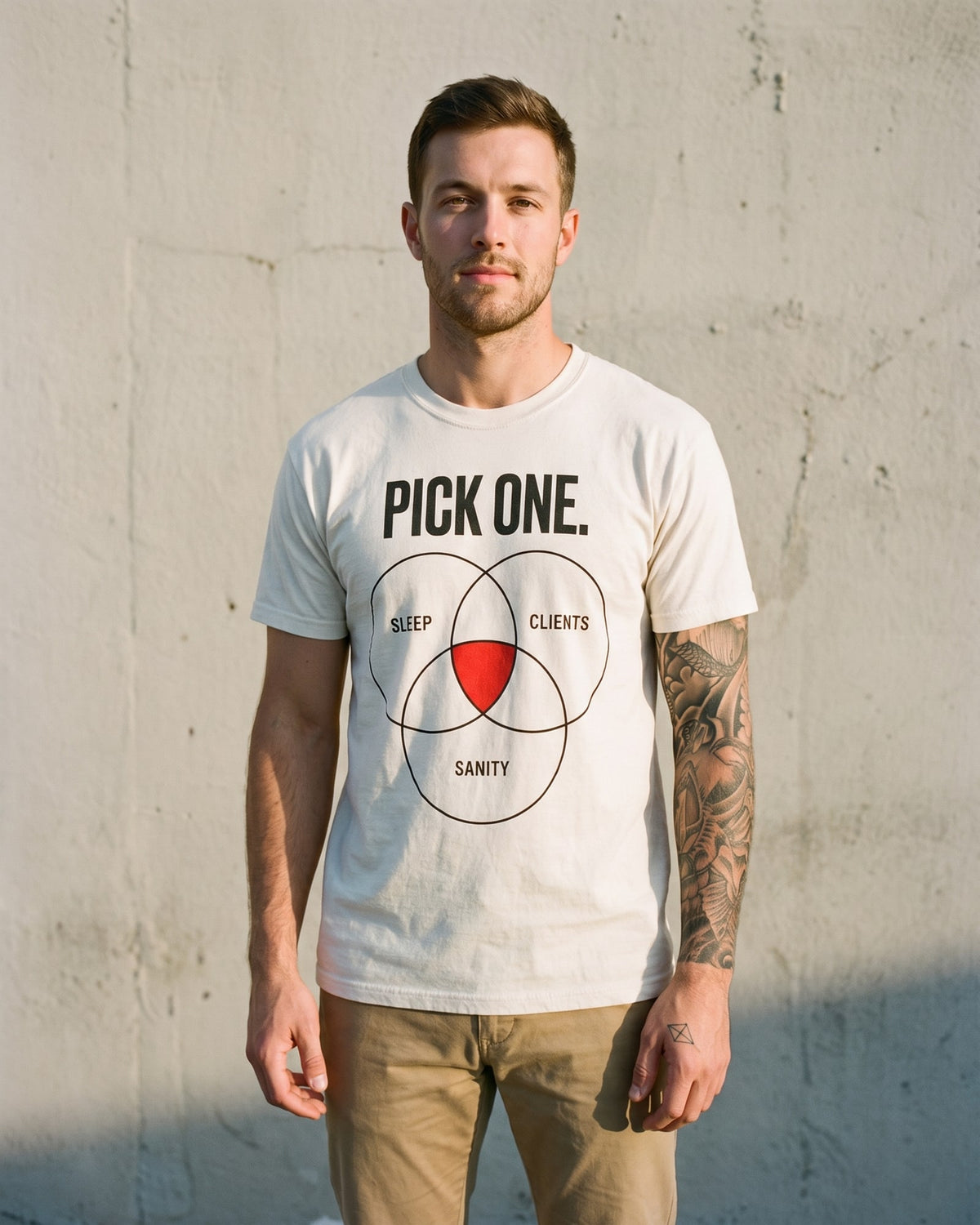 The Pick One Tee, worn