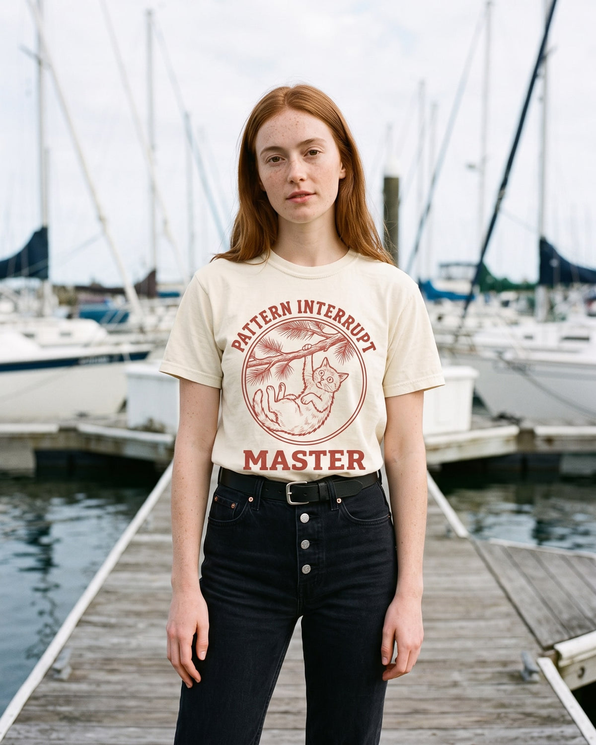 The Pattern Interrupt Dojo Tee, worn