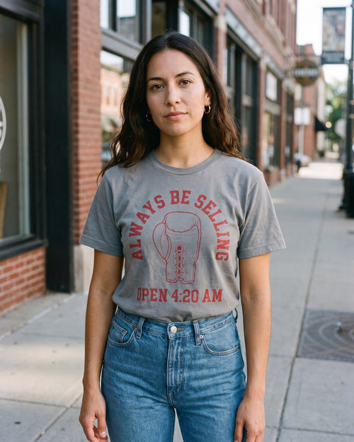 The Always Be Selling Athletic Tee, worn