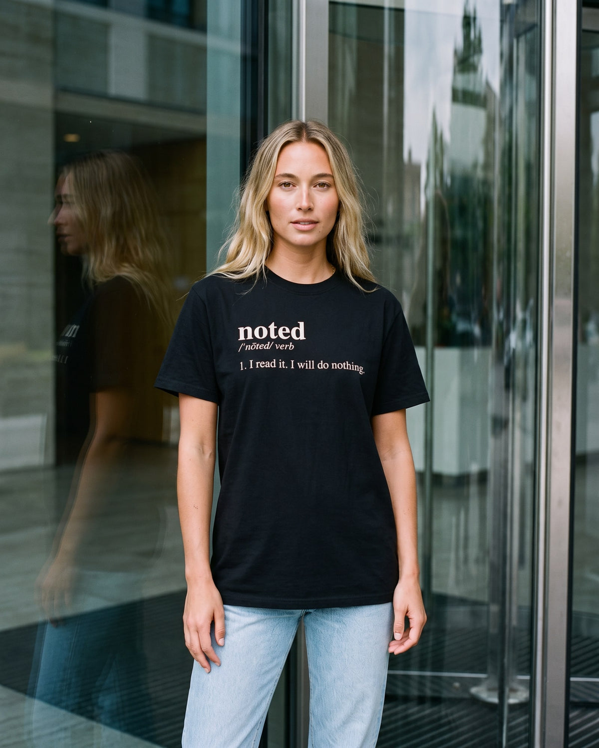 The Noted Tee, worn
