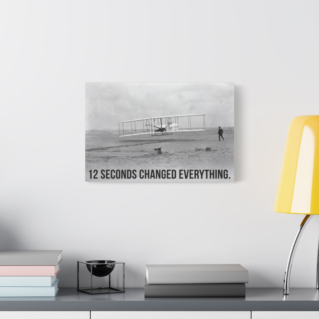 Twelve Seconds canvas, 18 in x 12 in (Horizontal), on a wall