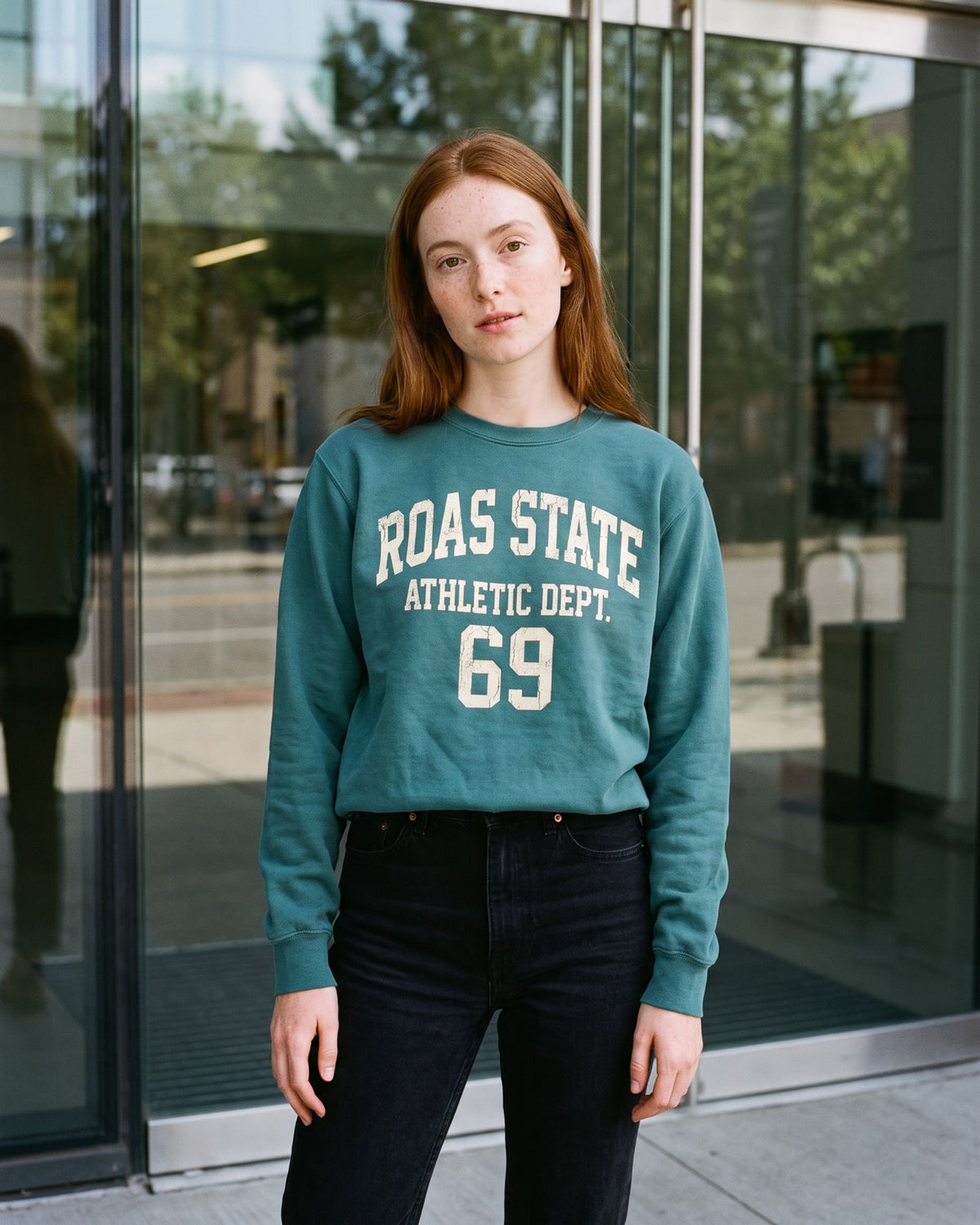 The ROAS State Crewneck, worn